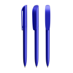 Draaibare kunststof balpen met zwarte inkt Super Clip Glacé BIC® kleur blauw