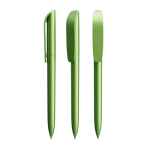 Draaibare kunststof balpen met zwarte inkt Super Clip Glacé BIC® kleur groen