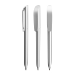 Draaibare kunststof balpen met zwarte inkt Super Clip Glacé BIC® kleur zilver