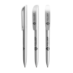 Draaibare kunststof balpen met zwarte inkt Super Clip Glacé BIC® kleur zilver