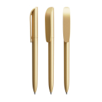 Draaibare kunststof balpen met zwarte inkt Super Clip Glacé BIC® kleur goud