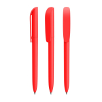 Draaibare kunststof pen met zwart schrijvend Super Clip Soft BIC® kleur rood