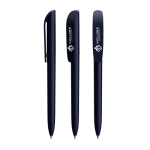 Draaibare kunststof pen met zwart schrijvend Super Clip Soft BIC® kleur marineblauw