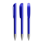 Navulbare plastic balpen met zwarte inkt Super Clip Glacé BIC® kleur blauw