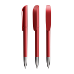 Navulbare plastic balpen met zwarte inkt Super Clip Glacé BIC® kleur rood