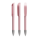 Navulbare plastic balpen met zwarte inkt Super Clip Glacé BIC® kleur roze