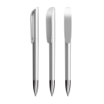 Navulbare plastic balpen met zwarte inkt Super Clip Glacé BIC® kleur zilver