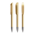 Navulbare plastic balpen met zwarte inkt Super Clip Glacé BIC® kleur goud