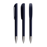 Navulbare plastic balpen met zwarte inkt Super Clip Soft BIC® kleur marineblauw