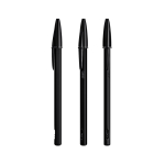 Metalen pen met navulling en zwarte inkt Cristal® Re’New Black BIC® kleur zwart