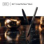 Metalen pen met navulling en zwarte inkt Cristal® Re’New Black BIC®