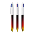 Plastic balpen met metallic afwerking en 4 kleuren Flags BIC® kleur rood
