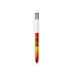 Plastic balpen met metallic afwerking en 4 kleuren Flags BIC® met afdrukgebied