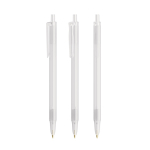 Plastic balpen met klikmechanisme en blauwe inkt Clic Stic BIC® kleur doorzichtig wit