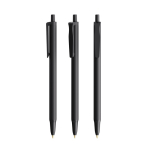 Plastic pen met Softfeel® rubberen behuizing en blauwe BIC®-inkt kleur zwart