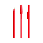 Plastic pen met klassiek design en zwarte inkt Round Stic BIC® kleur rood