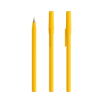 Plastic pen met klassiek design en zwarte inkt Round Stic BIC® kleur geel