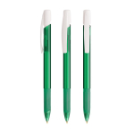 Plastic balpen met drukknop, intrekbaar, en blauwe inkt BIC® kleur doorzichtig groen