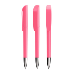 Plastic BIC®-balpen met verchroomde metalen grip en blauwe inkt kleur rosesmaak