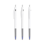 Intrekbare, ergonomische kunststof pen met blauwe inkt BIC® kleur wit