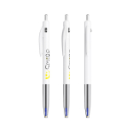 Intrekbare, ergonomische kunststof pen met blauwe inkt BIC® kleur wit