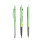 Intrekbare, ergonomische kunststof pen met blauwe inkt BIC® kleur pastel groen