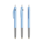 Intrekbare, ergonomische kunststof pen met blauwe inkt BIC® kleur pastel blauw