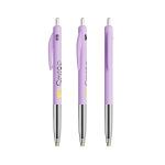 Intrekbare, ergonomische kunststof pen met blauwe inkt BIC® kleur lila