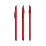 Plastic pen met klassieke dop en blauwe inkt Style BIC® kleur doorzichtig rood