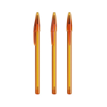 Plastic pen met klassieke dop en blauwe inkt Style BIC® kleur doorzichtig oranje