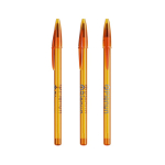 Plastic pen met klassieke dop en blauwe inkt Style BIC® kleur doorzichtig oranje