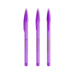 Plastic pen met klassieke dop en blauwe inkt Style BIC® kleur doorzichtig paars