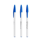 Plastic pen met klassieke dop en blauwe inkt Style BIC® kleur wit/blauw