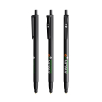 Plastic pen met stylus en blauwe inkt Clic Stic BIC® kleur zwart