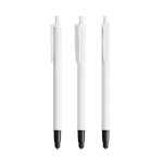 Plastic pen met stylus en blauwe inkt Clic Stic BIC® kleur wit