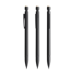 Navulbaar kunststof vulpotlood met gum en 2 stiften van 0,7 mm BIC® kleur zwart