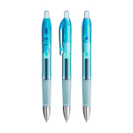 Intrekbare plastic pen met blauwe inkt Intensity® Gel Clic BIC® kleur doorzichtig lichtblauw