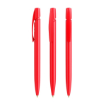 Plastic BIC®-balpen met personaliseerbare clip en blauwe inkt kleur rood