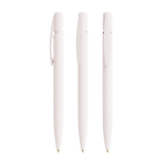 Plastic BIC®-balpen met personaliseerbare clip en blauwe inkt kleur wit