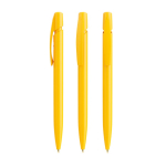 Plastic BIC®-balpen met personaliseerbare clip en blauwe inkt kleur geel