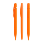 Plastic BIC®-balpen met personaliseerbare clip en blauwe inkt kleur oranje