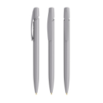 Plastic BIC®-balpen met personaliseerbare clip en blauwe inkt kleur zilver