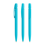 Plastic BIC®-balpen met personaliseerbare clip en blauwe inkt kleur cyaan blauw