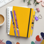 Plastic BIC®-balpen met personaliseerbare clip en blauwe inkt
