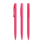 Kunststof BIC®-pen met ergonomische grip en zwarte inkt kleur roze