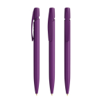 Kunststof BIC®-pen met ergonomische grip en zwarte inkt kleur paars