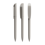 Plastic BIC® pen met brede clip en blauwe inkt kleur grijs
