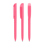 Plastic BIC® pen met brede clip en blauwe inkt kleur rosesmaak