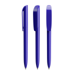 Plastic BIC® pen met grote clip en zwarte inkt kleur blauw