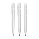 Plastic BIC® pen met grote clip en zwarte inkt kleur doorzichtig wit